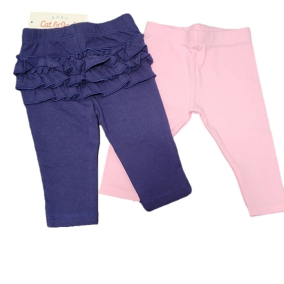 Size 0-3 Months | Cat & Jack Baby Girl Blue And Pink Tights - Picture 2 of 9